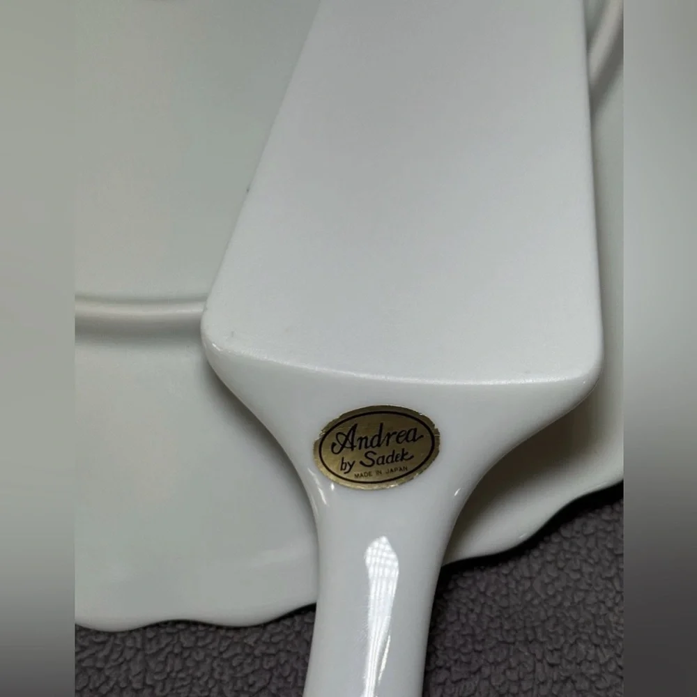 Vintage Andrea by Sadek Buckingham 10" Porcelain Cake Plate & Server JAPAN - Picture 11 of 13